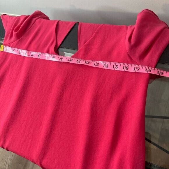 Lauren Vidal Women's Split Long Sleeve Mini A-Line Dress Pink Size Medium - Picture 7 of 13